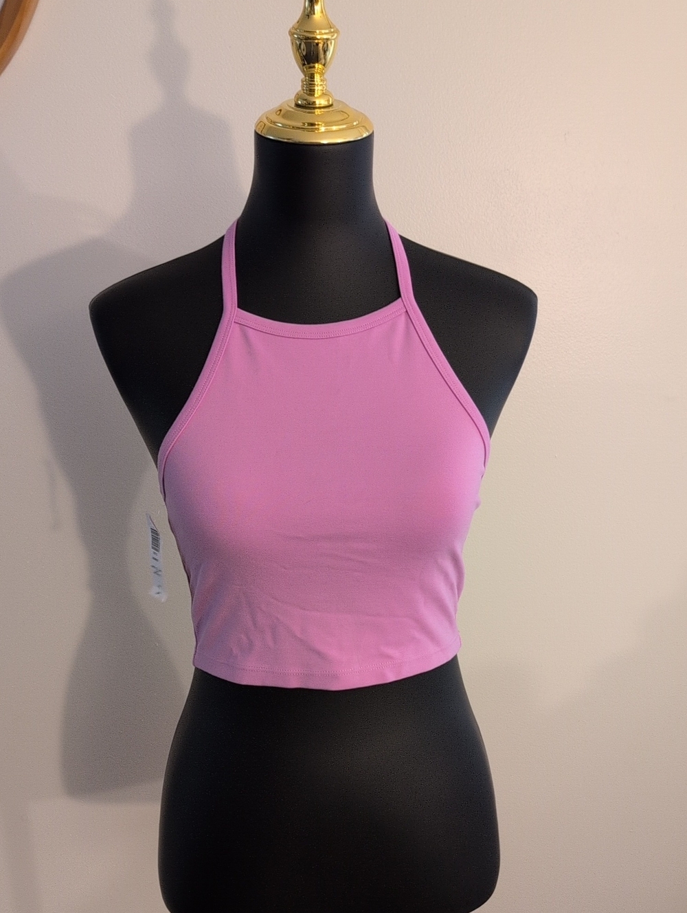 Aritzia Pink Halter Bandeau Crop Top